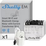 Shelly EM Gen3 + Pince 50A &ndash; Compteur d&rsquo;&eacute;nergie connect&eacute; avec pince amp&egrave;rem&eacute;trique 50A, Monophas&eacute; &agrave; deux canaux, Wi-Fi & Bluetooth, Puce 8MB, Minuterie, Commande &agrave; distance par app