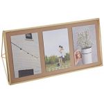 Umbra Prisma Cadre photo filaire en métal entre deux-verres Prisma, poser ou à accrocher, Pour 3 photos 13x18cm doré