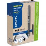 Pilot Stylo roller Hi-Tecpoint V5 Greenpack rechargeable pointe fine Noir - Pack de 10 + 30 recharges