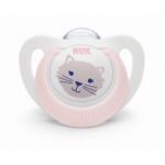 Nuk Star Night & Day Sucette pour b&eacute;b&eacute; | 0-6 mois | Sucettes phosphorescentes | Silicone sans BPA | Chat rose | 2 pi&egrave;ces