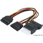 Dexlan 147557 - Adaptateur d'alimentation SATA vers 2 connecteurs d'alimentation SATA + 1 Molex