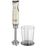 Russell Hobbs Mixeur Plongeant 700W Rétro Vintage, 2 Vitesses, Bol Gradué 1L, Anti-Eclaboussure, Mélange Homogène, Forme Ergonomique - Crème 25232-56