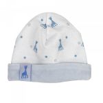 Trois Kilos Sept Bonnet en coton bleu Sophie la girafe (1-3 mois)