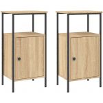 VidaXL Tables de chevet 2 pcs chêne sonoma 41x31x80 cm bois ingénierie 825926