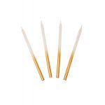 Talking Tables 16 Bougies bicolores blanches et dor&eacute;es 10 cm - Couleur Blanc - Taille Taille Unique