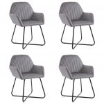 VidaXL Chaises de salle &agrave; manger 4 pcs Gris Velours