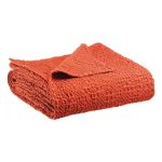 Vivaraise Jeté stonewashed en coton rooibos 240 x 260