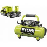 Ryobi Pack Compresseur à cuve 18V One Plus - 4L R18AC-0 - 1 Batterie 2.5Ah - 1 Chargeur rapide RC18120-125