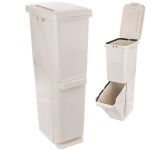 Orion Panier de tri &agrave; deux niveaux en plastique beige, 17,5L par panier