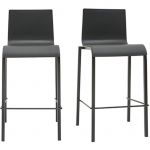 Miliboo Tabourets de bar design empilables noirs H65 cm (lot de 2) KUPA