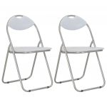 VidaXL Chaises pliantes de salle à manger 2 pcs Blanc Similicuir