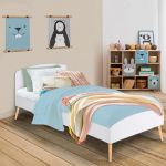 Idmarket Lit scandinave enfant 90x190 cm SOREN en bois et blanc