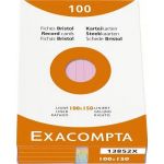Exacompta 13852X - Etui de 100 fiches Bristol couleurs assorties 10 x 15 cm lign&eacute;
