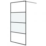 VidaXL Paroi de douche Noir 100x195 cm Verre esg demi-dépoli Noir