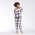 Naf Naf Pyjama tout doux Chale Carreaux Gris - Taille L;M;S;XL