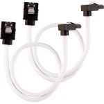 Corsair Câble SATA gainé Premium 30 cm connecteur coudé (coloris blanc)