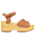 Kickers Sandales Cuir Kick Wedge Wise Beige - Couleur Beige - Taille 41