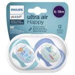 Philips Sucette Ultra Air 6-18m Mixte Love Pap Lot de 2