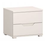 Selsey VALLES &ndash; Table de chevet avec deux tiroirs 50 cm, gris cachemire