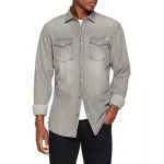 Jack & Jones Jjesheridan Shirt L/s, Chemise en Jean Homme, Gris (Light Grey Denim Fit:Slim), Large