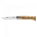 Opinel Couteau grav&eacute; animalia li&egrave;vre lame 8.5 cm Multicolore