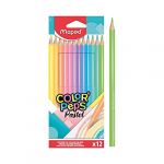 Maped Pochette de 12 crayons de couleur Color Peps Pastel