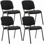 CLP Lot de 4 chaises visiteur Ken en tissu noir