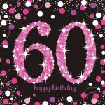 16 serviettes 60 Ans Rose / Noir