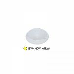 Vision-El Plafonnier LED 18W (160W) Hublot IP65 avec détecteur Blanc chaud -