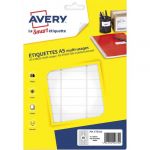 Avery-Zweckform Sachet de 720 étiquettes multi-usage Avery ETE045 - blanches - 12,8 x 38 mm - planche format A5