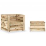 VidaXL Salon de jardin palette 2 pcs Bois de pin impr&eacute;gn&eacute;