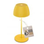 BRILONER - Riffle Mini lampe de table LED sans fil IP44 avec bord lumineux, variateur tactile, batterie remplaçable, lampe de chevet sans fil, German Design Award Winner 2025, 8,5x20 cm, jaune