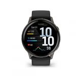 Garmin Montre sport Venu 4 Noir/Gris Silicone noir 45mm