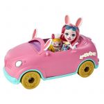 Mattel Enchantimals Coffret Lapinmobile, voiture avec une mini-poup&eacute;e Bree Lapin et une figurine Twist, et des accessoires de jeu, jouet pour enfant, HCF85