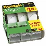 Scotch 3 rouleaux rubans adh&eacute;sif avec un d&eacute;vidoir inclus (19 mm x 7,5 m)