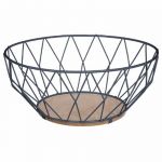 AC-Déco Corbeille en Métal "Losange" 28cm Gris