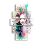 HOMEMANIA Tableau Fille 1 95 x 0,3 x 60 cm