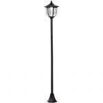 Outsunny Luminaire extérieur solaire lampadaire lanterne classique LED 60 Lm max. dim. 26L x 26l x 177H cm noir 26x26x177cm Noir