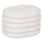 Atmosphera Pouf coffre bouclette Guilia blanc 59x45cm créateur d'intérieur