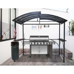 Foresta Habrita - Carport pour barbecue à double toit en acier 2,63 x 1,50 x 2,40 m gris anthracite - CAR2415AC
