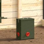 VidaXL Mangeoire Pour Poules 2 Pcs Vert Olive 32,5 X 20,5 X 43 Cm