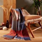 Plaid en laine et cachemire &agrave; carreaux 130 x 170 cm