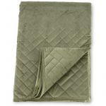 Jilly Couvre-lit en Polyester et Velours Microfibre Vert 260 x 80 cm