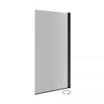 Essebagno Pare-Baignoire pivotant verre anticalcaire et aluminium 80 x 140 Noir