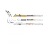 Edding Set de Stylos Roller Gel 2185 - 0,7 mm - Blanc, Doré, Argent - 3 pcs