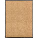 VidaXL Paillasson lavable Cr&egrave;me 90x120 cm