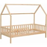Happy Garden Lit cabane pour enfant 190x90cm en bois MARCEAU Marron