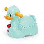 Okbaby Quack - Pot pour enfant avec assise ergonomique en forme de canard - Bleu clair