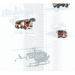 Homemaison Papier Peint Imprimé "Camion de Pompier" Ecru 10 ml x 0,53 m