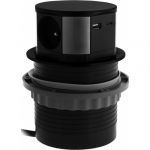 Orno Synercia - Bloc prises escamotable 3 x 2P+T et 2 usb 2,4 a led finition noir